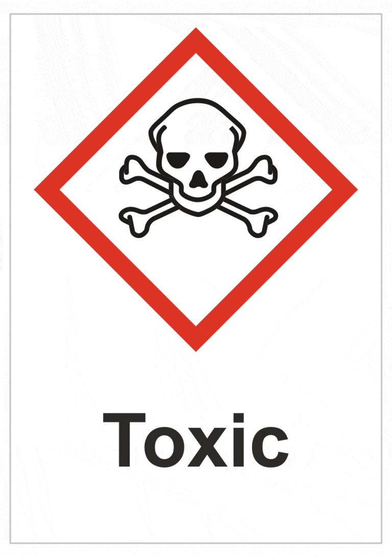 Označenie obalov nebezpečných látok - GHS symboly s textom: Toxic
