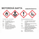Označenie obalov nebezpečných látok - GHS štítok s názvem: Motorová nafta / Nebezpečenstvo + text