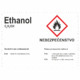 Označenie obalov nebezpečných látok - GHS štítok s názvem: Ethanol / Nebezpečenstvo + text