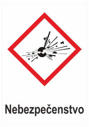 Označenie obalov nebezpečných látok - Výstražné symboly GHS/CLP s textom Nebezpečenstvo: Výbušné