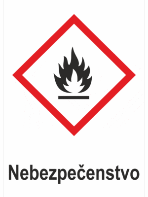Označenie obalov nebezpečných látok - Výstražné symboly GHS/CLP s textom Nebezpečenstvo: Horľavé