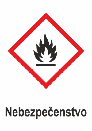 Označenie obalov nebezpečných látok - Výstražné symboly GHS/CLP s textom Nebezpečenstvo: Horľavé