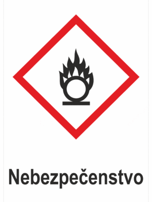 Označenie obalov nebezpečných látok - Výstražné symboly GHS/CLP s textom Nebezpečenstvo: Oxidujúci