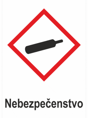 Označenie obalov nebezpečných látok - Výstražné symboly GHS/CLP s textom Nebezpečenstvo: Plyny pod tlakom