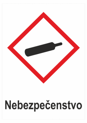 Označenie obalov nebezpečných látok - Výstražné symboly GHS/CLP s textom Nebezpečenstvo: Plyny pod tlakom