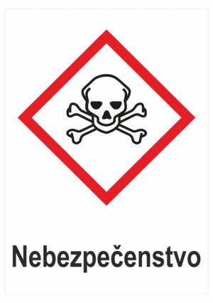 Označenie obalov nebezpečných látok - Výstražné symboly GHS/CLP s textom Nebezpečenstvo: Toxické