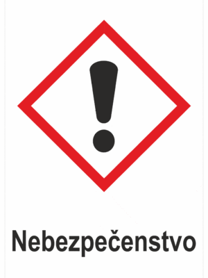 Označenie obalov nebezpečných látok - Výstražné symboly GHS/CLP s textom Nebezpečenstvo: Dráždivé