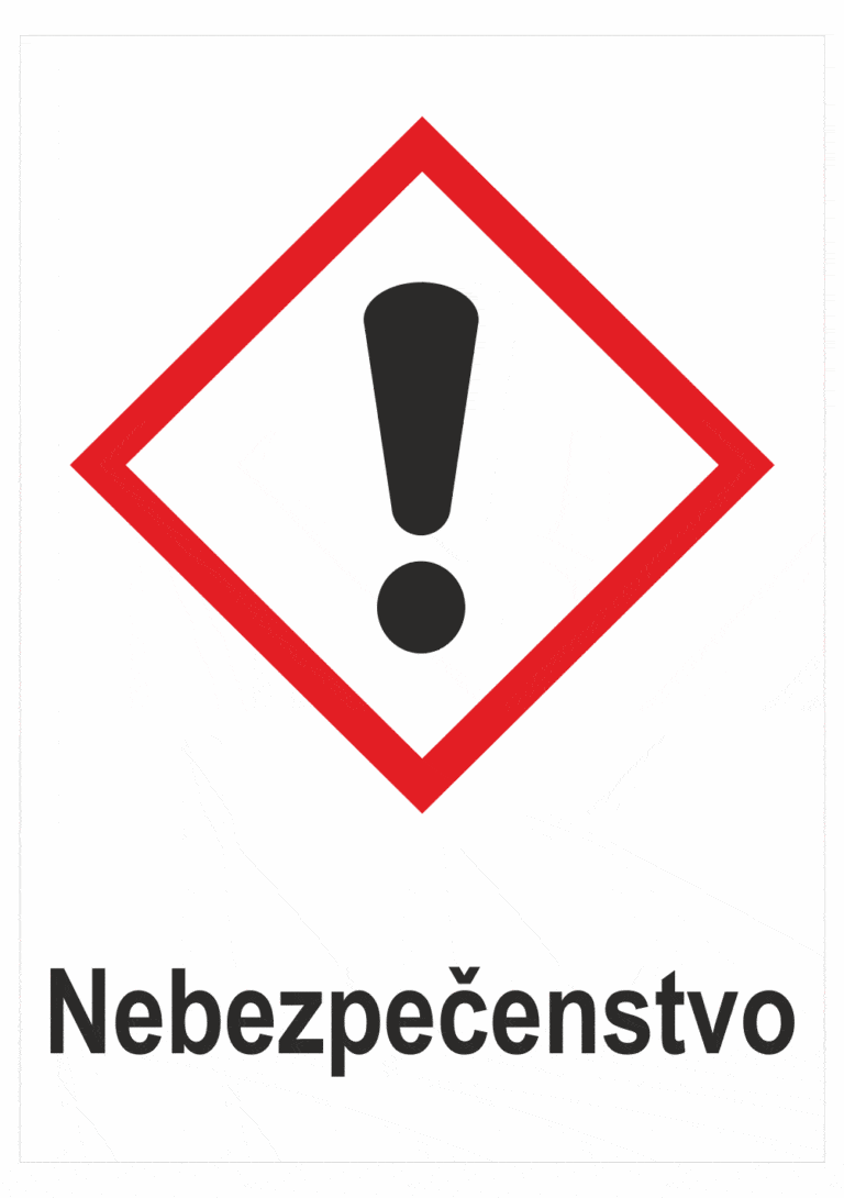 Označenie obalov nebezpečných látok - Výstražné symboly GHS/CLP s textom Nebezpečenstvo: Dráždivé