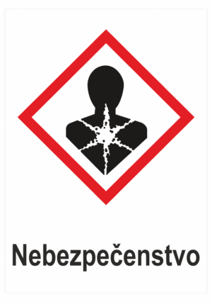 Označenie obalov nebezpečných látok - Výstražné symboly GHS/CLP s textom Nebezpečenstvo: Nebezpečné pre zdravie