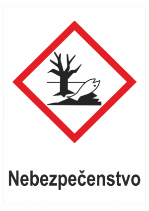 Označenie obalov nebezpečných látok - Výstražné symboly GHS/CLP s textom Nebezpečenstvo: Nebezpečné pre životné prostredie