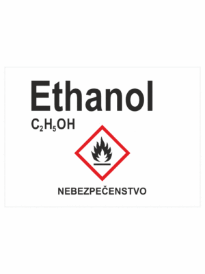 Označenie obalov nebezpečných látok - GHS štítok s názvem: Ethanol / Nebezpečenstvo