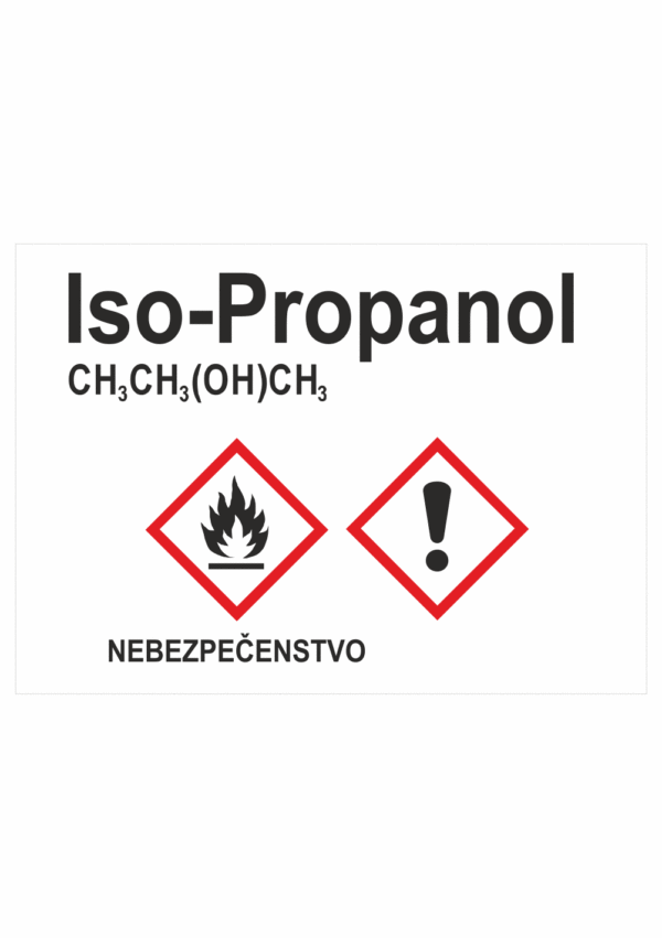 Označenie obalov nebezpečných látok - GHS štítok s názvem: IsoPropanol / Nebezpečenstvo