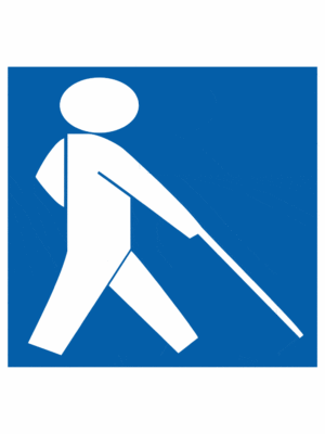 Značenie budov a priestorov - symboly dle 398/2009 sb.: Symbol zariadenia alebo priestoru pre osoby so zrakovým postihnutím