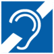 Značenie budov a priestorov - symboly dle 398/2009 sb.: Symbol zariadenia alebo priestoru pre osoby so sluchovým postihnutím