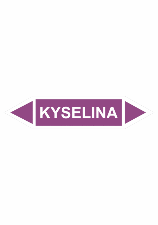 Značenie potrubí - Obojsmerné šípky bez symbolu: Kyselina