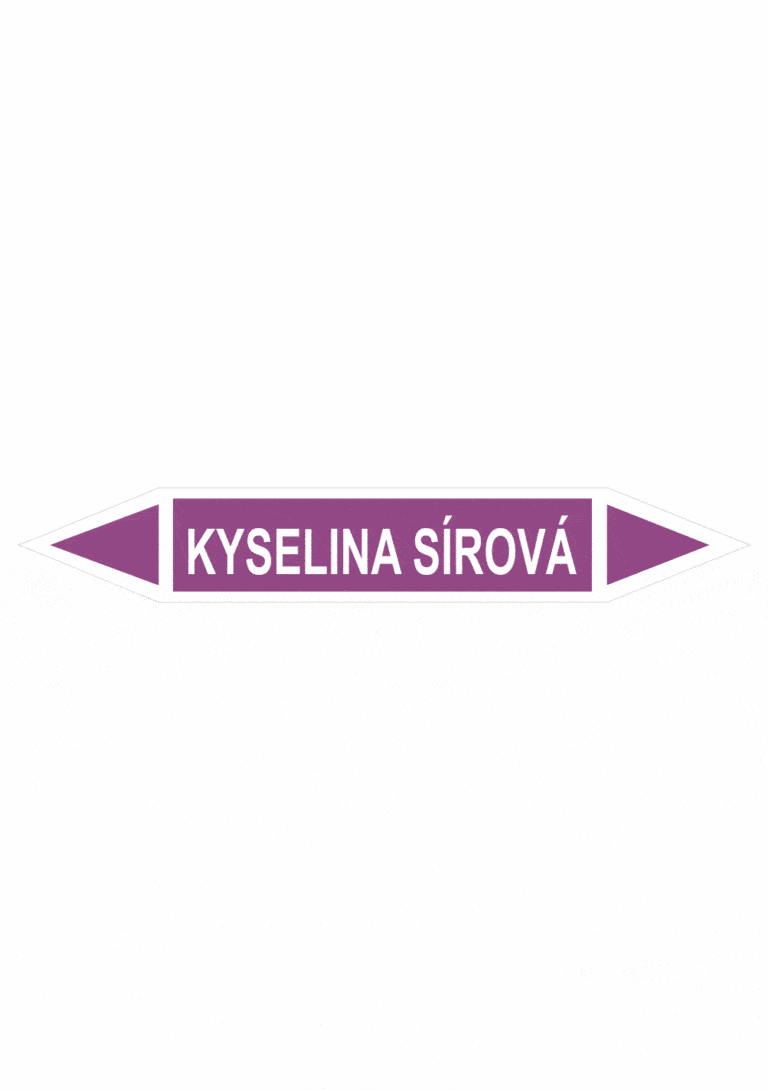 Značenie potrubí - Obojsmerné šípky bez symbolu: Kyselina sírová