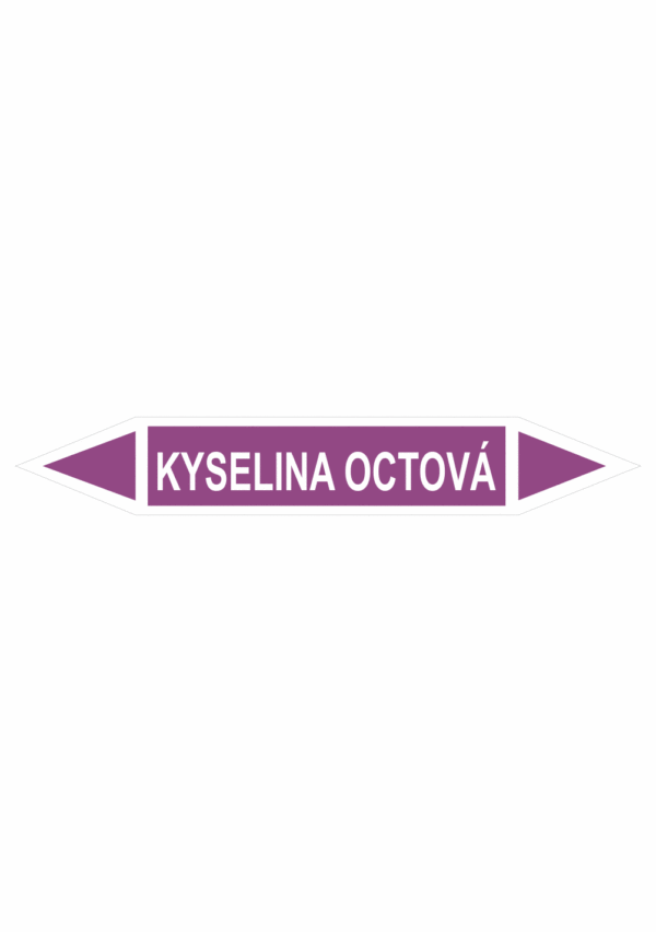 Značenie potrubí - Obojsmerné šípky bez symbolu: Kyselina octová