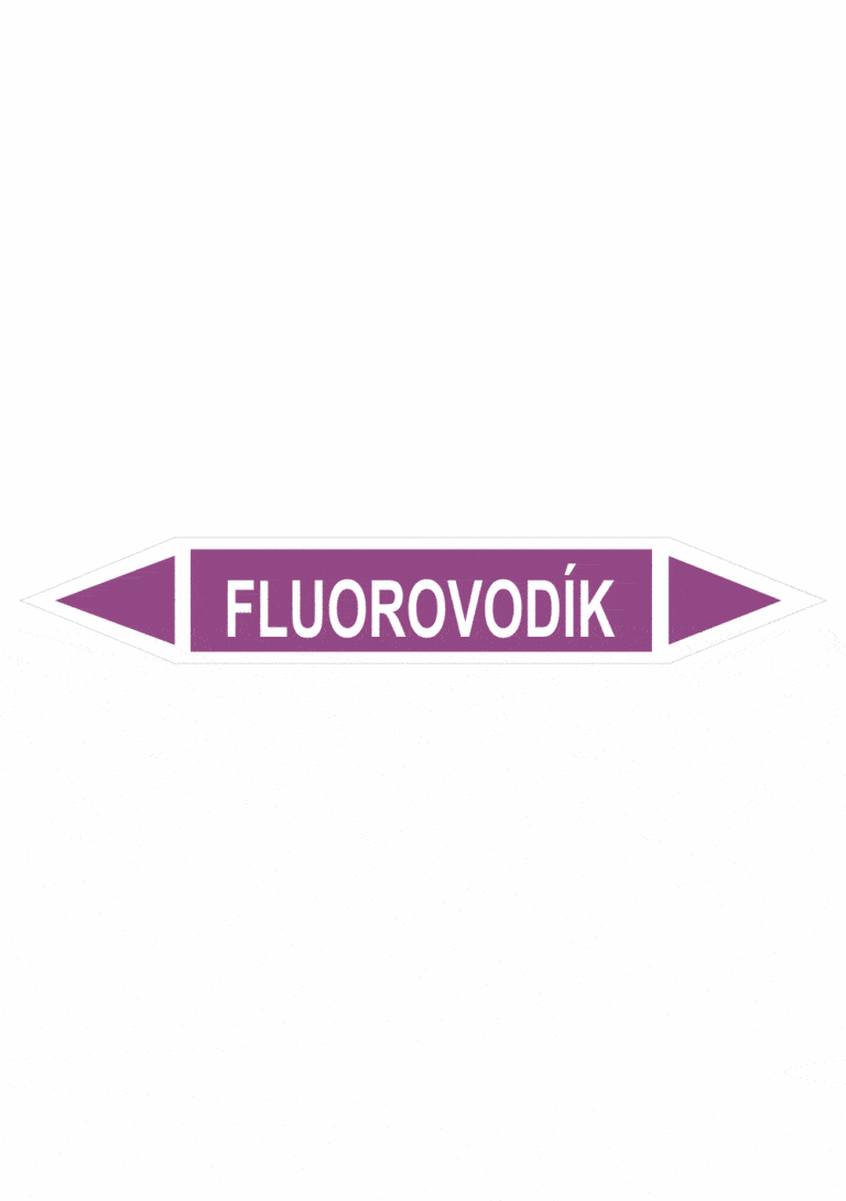 Značenie potrubí - Obojsmerné šípky bez symbolu: Fluorovodík