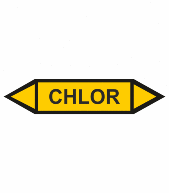 Značenie potrubí - Obojsmerné šípky bez symbolu: Chlor