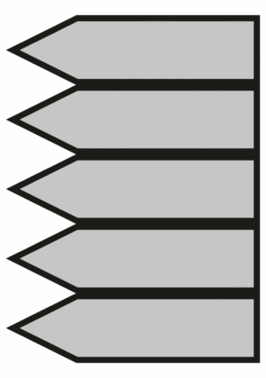 Značenie potrubí - Jednosmerné šípky: Para (Velkosť 1 - Bez textu)