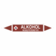 Značenie potrubí - Obojsmerné šípky se symboly: Alkohol / Nebezpečenstvo