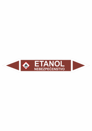 Značenie potrubí - Obojsmerné šípky se symboly: Etanol / Nebezpečenstvo