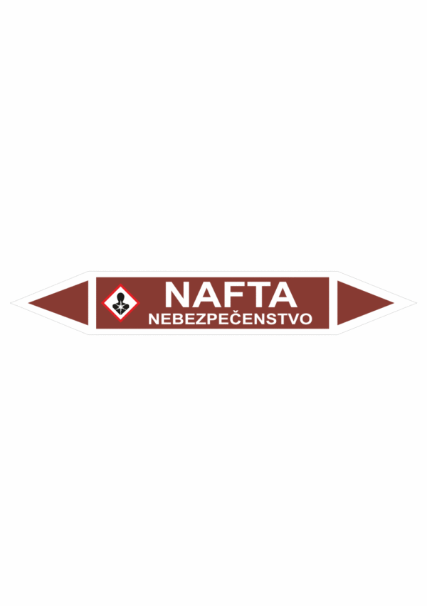 Značenie potrubí - Obojsmerné šípky se symboly: Nafta / Nebezpečenstvo