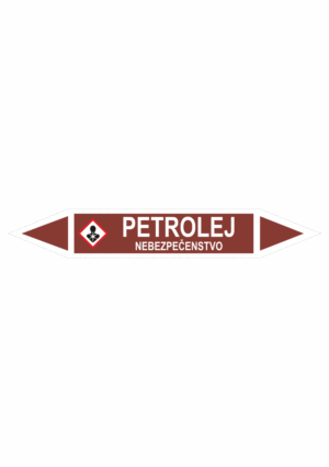 Značenie potrubí - Obojsmerné šípky se symboly: Petrolej / Nebezpečenstvo