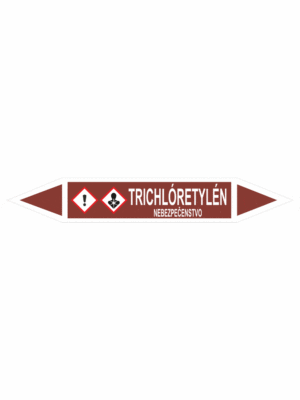 Značenie potrubí - Obojsmerné šípky se symboly: Trichlóretylén / Nebezpečenstvo