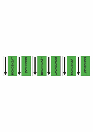 Značenie potrubí - Potrubné pásy smerove s textom: Kondenzát