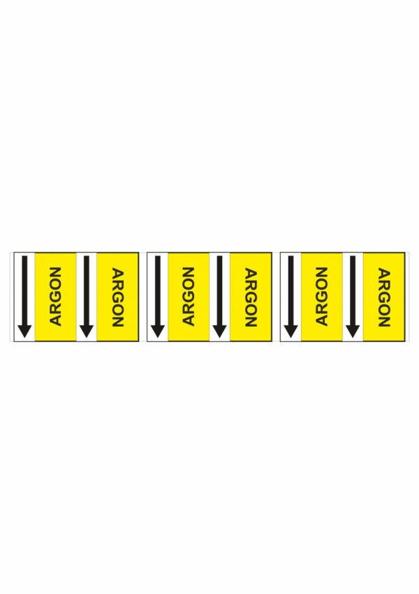 Značenie potrubí - Potrubné pásy smerove s textom: Argon