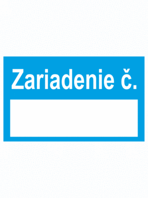 Značenie potrubie: Zariadenie číslo - modrá