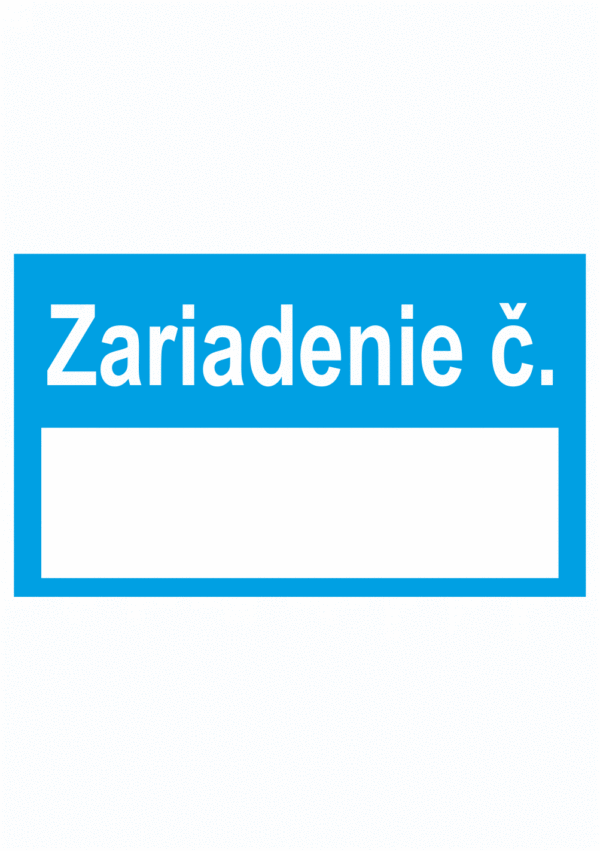 Značenie potrubie: Zariadenie číslo - modrá