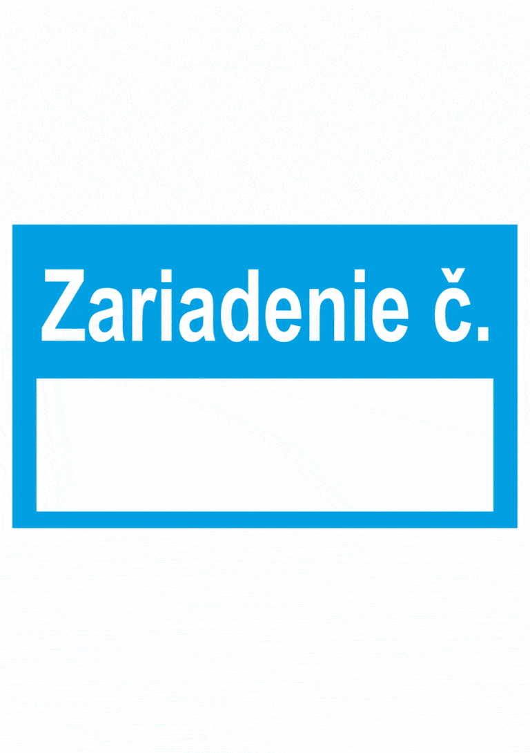 Značenie potrubie: Zariadenie číslo - modrá