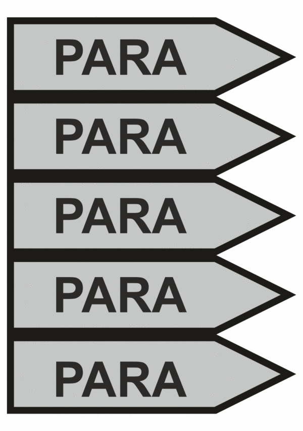 Značenie potrubí - Jednosmerné šípky: Para, smer vpravo (Text)