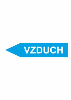 Značenie potrubí - Jednosmerné šípky: Vzduch (Text, velkosť 2,3, smer vľavo)