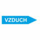 Značenie potrubí - Jednosmerné šípky: Vzduch (Text, velkosť 2,3, smer vpravo)