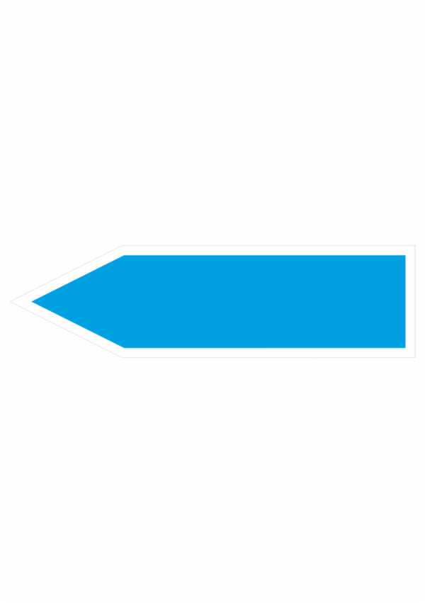 Značenie potrubí - Jednosmerné šípky: Vzduch (Bez textu, smer vľavo, velkosť 2,3)