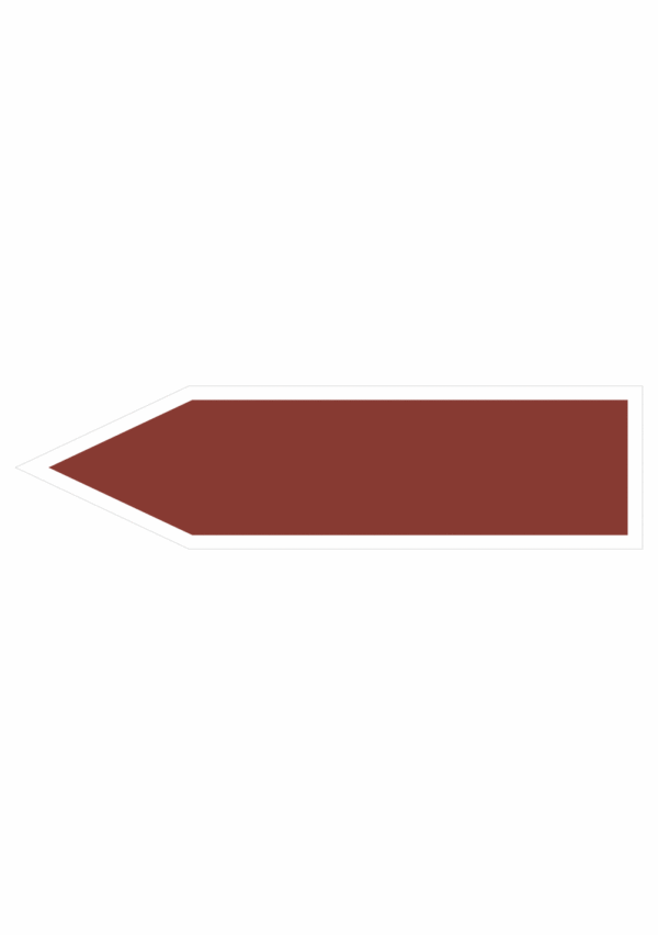 Značenie potrubí - Jednosmerné šípky: Tekutiny (Bez textu, smer vľavo, velkosť 2,3)