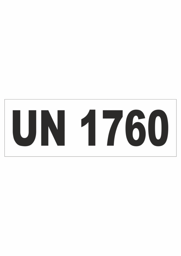 Označenie obalov nebezpečných látok - UN čísla a nápisy: UN 1760