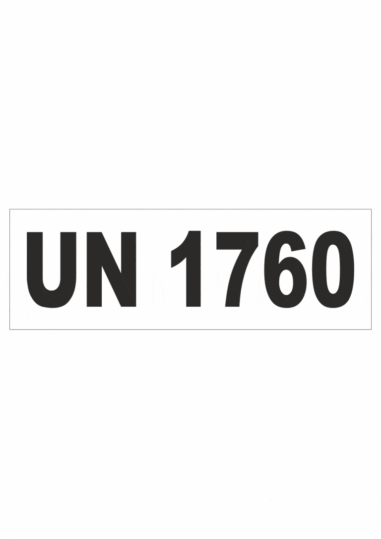 Označenie obalov nebezpečných látok - UN čísla a nápisy: UN 1760