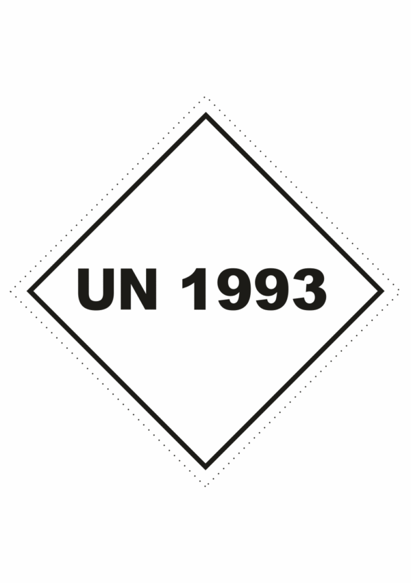 Označenie obalov nebezpečných látok - UN čísla a nápisy: UN 1993 (Kosočtverec)