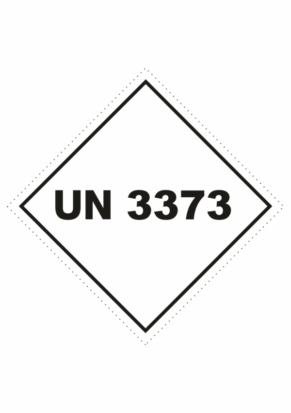 Označenie obalov nebezpečných látok - UN čísla a nápisy: UN 3373 (Kosočtverec)