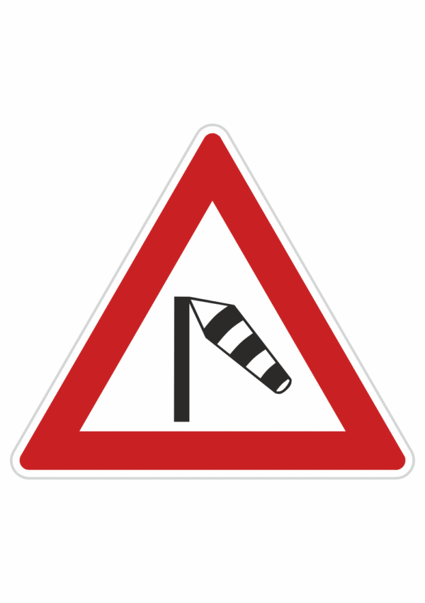 Plechové dopravné značky - Výstražné značenie: Bočný vietor
