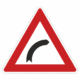 Plechové dopravné značky - Výstražné značenie: Zákruta vpravo