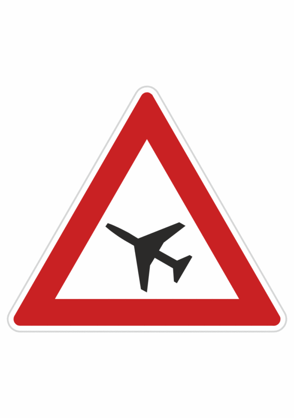 Plechové dopravné značky - Výstražné značenie: Lietadlá