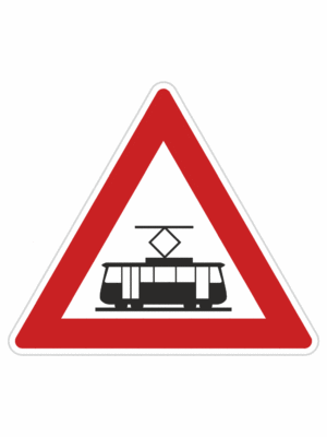 Plechové dopravné značky - Výstražné značenie: Električka