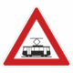 Plechové dopravné značky - Výstražné značenie: Električka