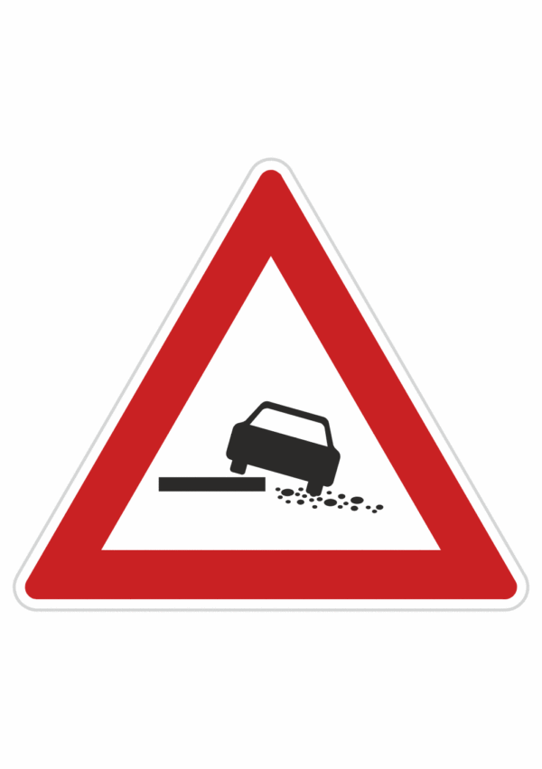 Plechové dopravné značky - Výstražné značenie: Nebezpečná krajnica