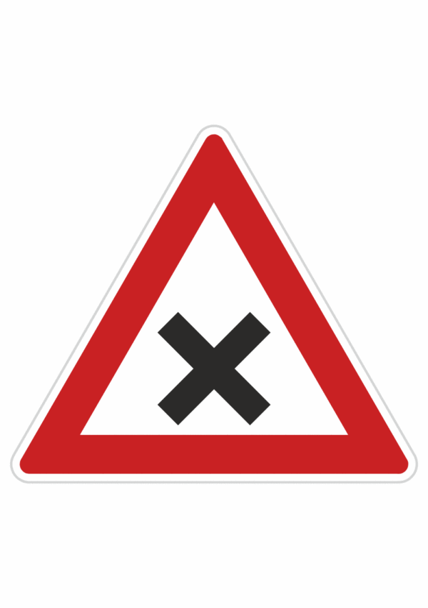 Plechové dopravné značky - Výstražné značenie: Križovatka